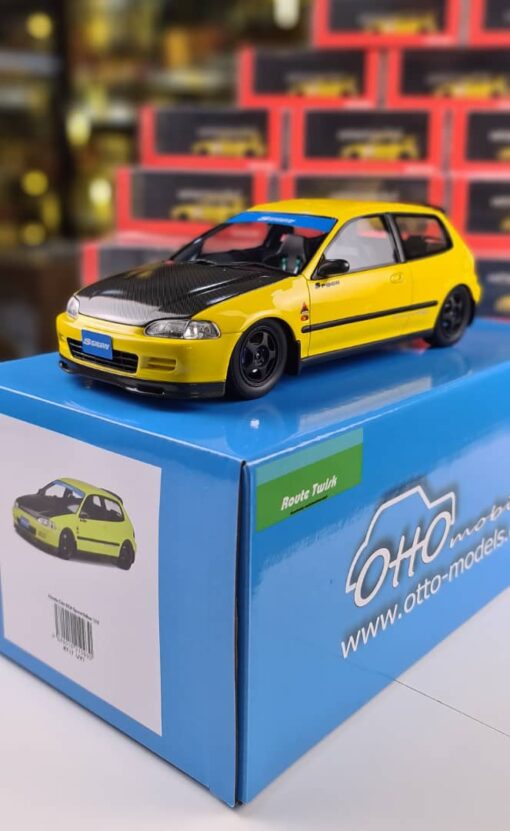 OTTO x ROUTE TWISK RT017 1/18 Honda Civic SiR EG6 Yellow Spoon Version Full Carbon Spec
