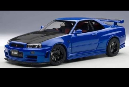 AutoArt 77460 1/18 NISMO R34 GT-R Z-tune (BAYSIDE BLUE W/ CARBON BONNET