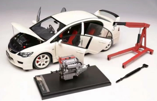 MOTOR HELIX 1/18 Honda Civic Type-R (FD2R) Championship White (Limited 999pcs)