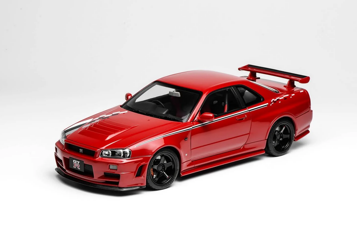 MOTORHELIX 1/18 Nissan Skyline GT-R (R34) CUSTOMIZED VERSION Red - Image 2