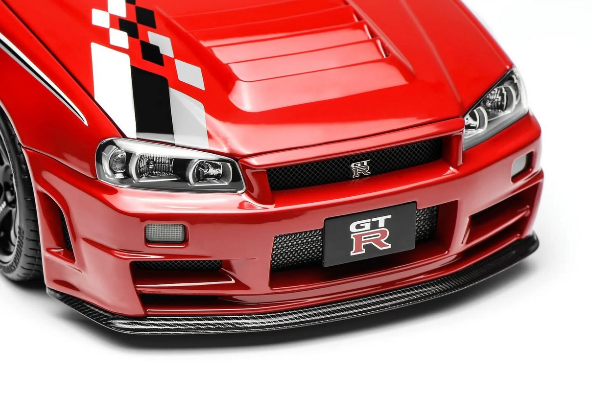MOTORHELIX 1/18 Nissan Skyline GT-R (R34) CUSTOMIZED VERSION Red - Image 7