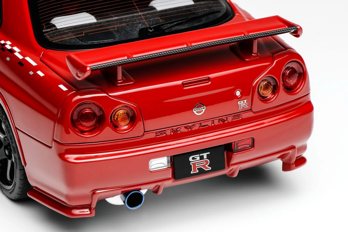 MOTORHELIX 1/18 Nissan Skyline GT-R (R34) CUSTOMIZED VERSION Red - Image 6
