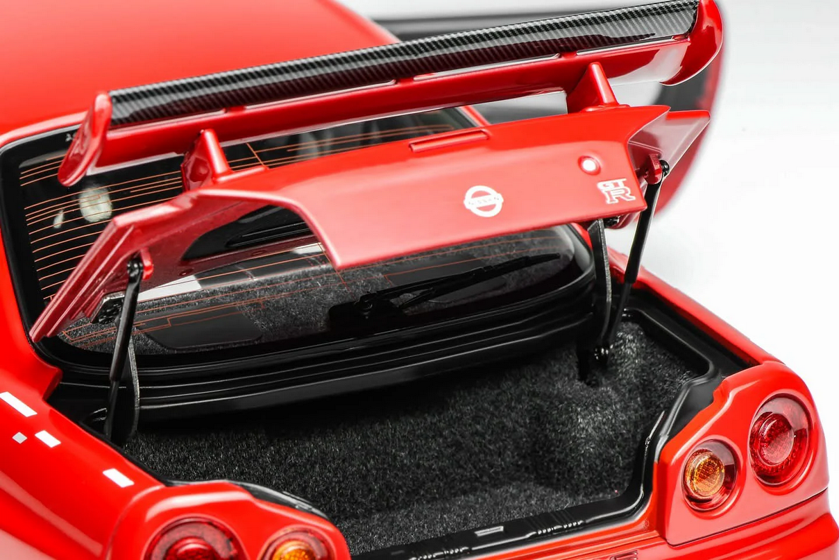 MOTORHELIX 1/18 Nissan Skyline GT-R (R34) CUSTOMIZED VERSION Red - Image 9